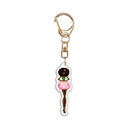 Petal Cocktail Dress Epoxy Keychain