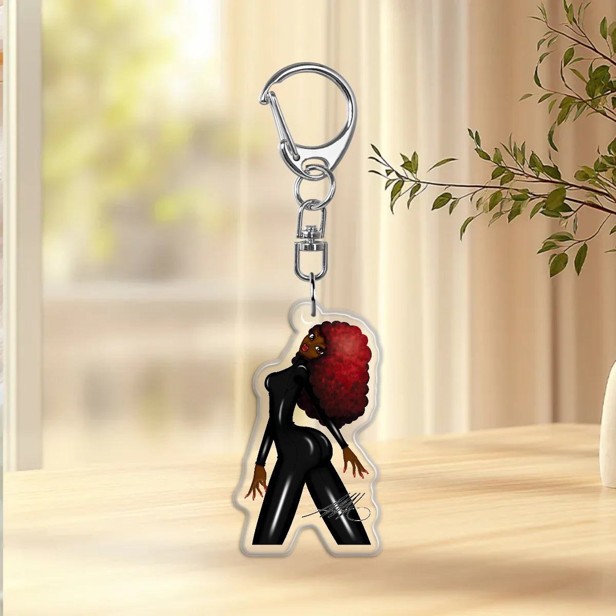 Ms. Red Epoxy Keychain