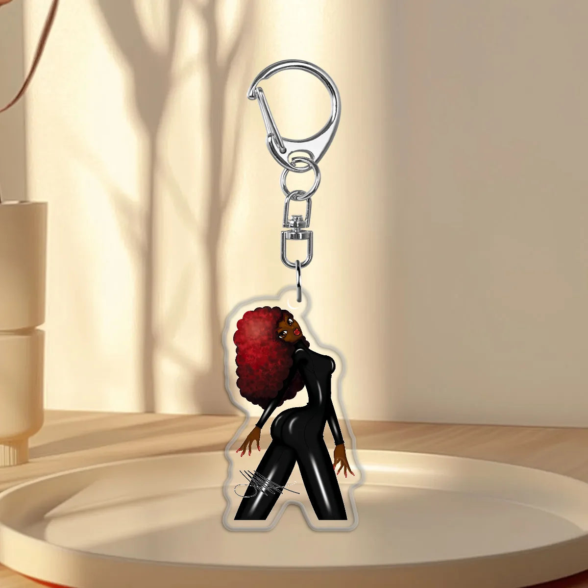 Ms. Red Epoxy Keychain