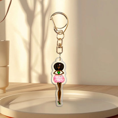 Petal Cocktail Dress Epoxy Keychain
