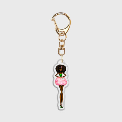 Petal Cocktail Dress Epoxy Keychain