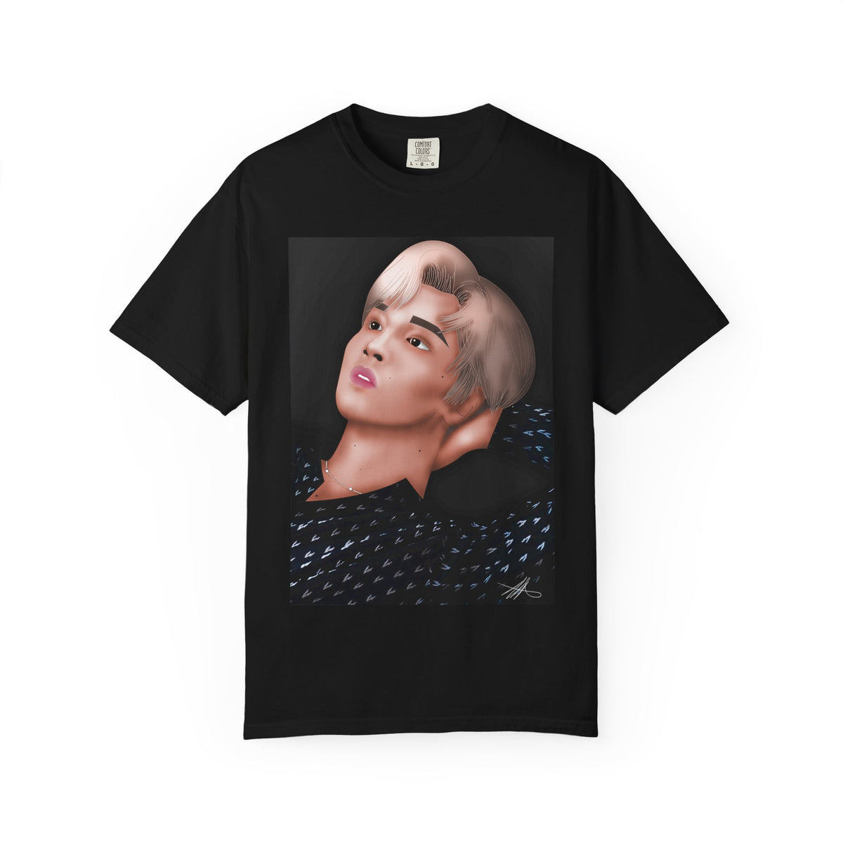 K-Pop Idol Portrait Black T-Shirt
