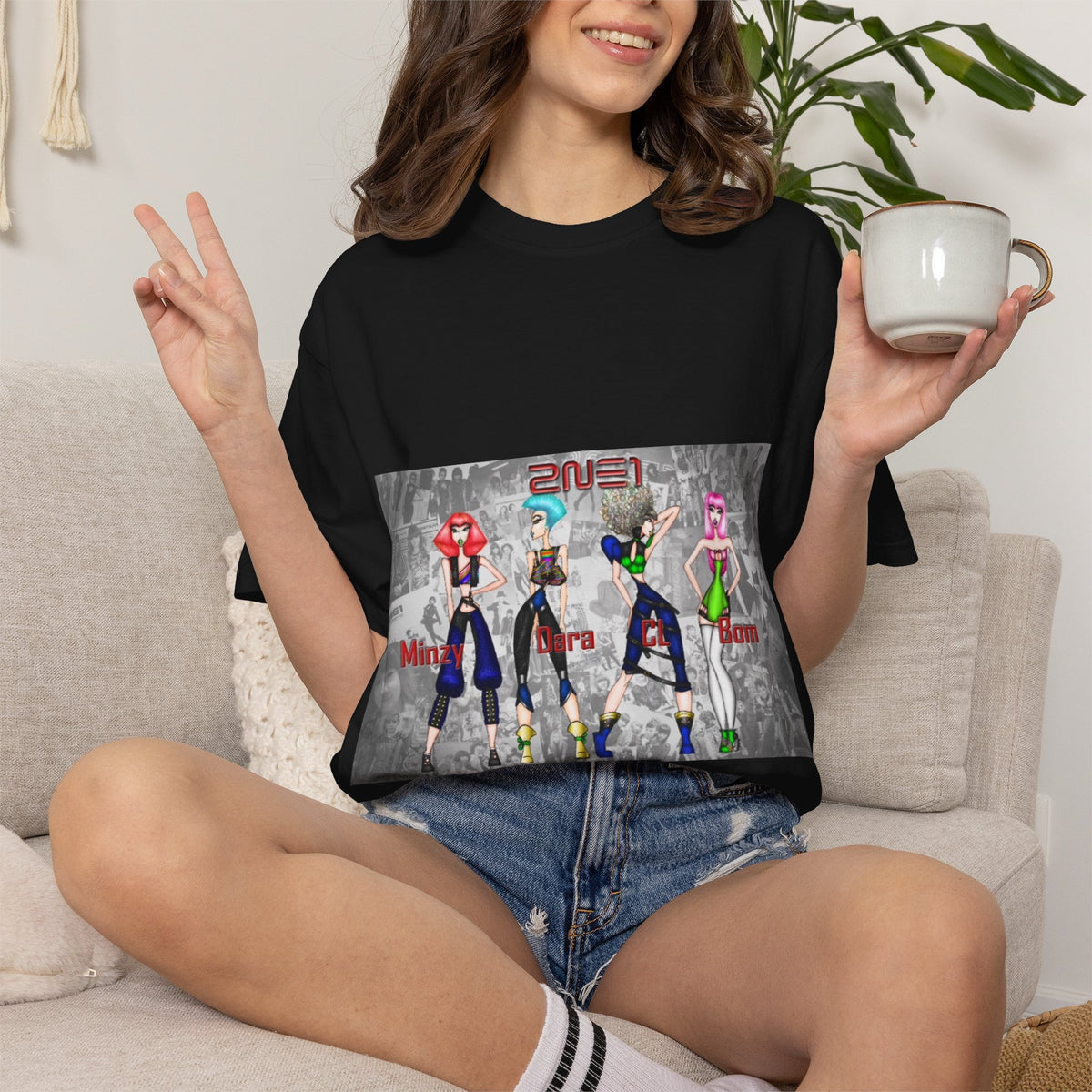 Anime-Inspired Fashion Characters Graphic T-Shirt