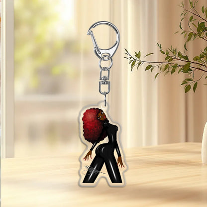 Ms. Red Epoxy Keychain