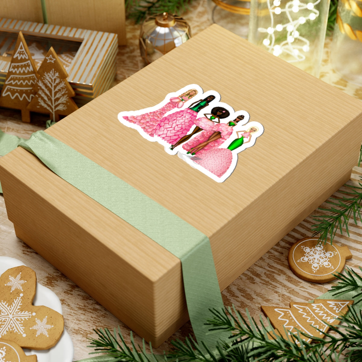 Pink Mermaid Fashionistas Kiss-Cut Sticker