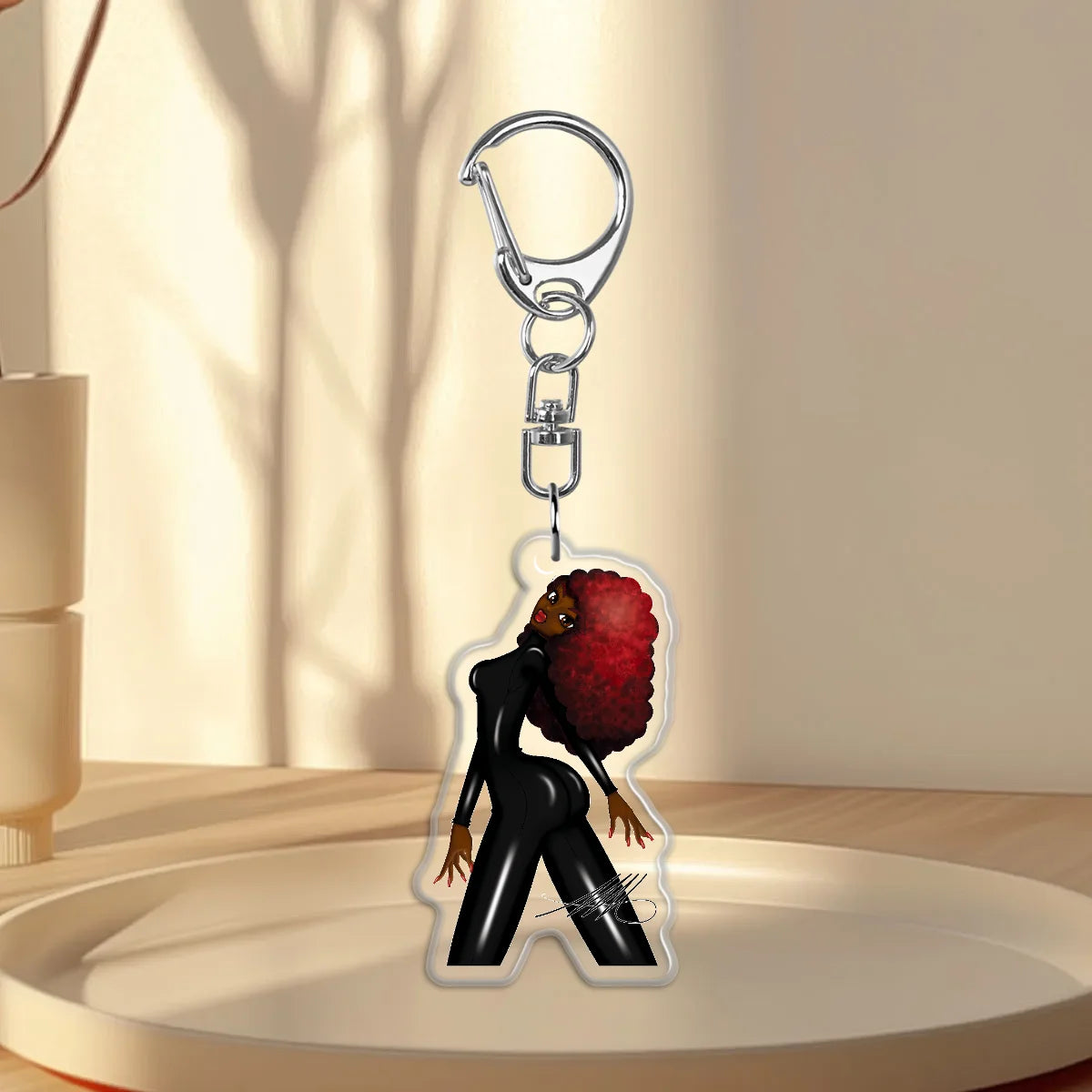 Ms. Red Epoxy Keychain