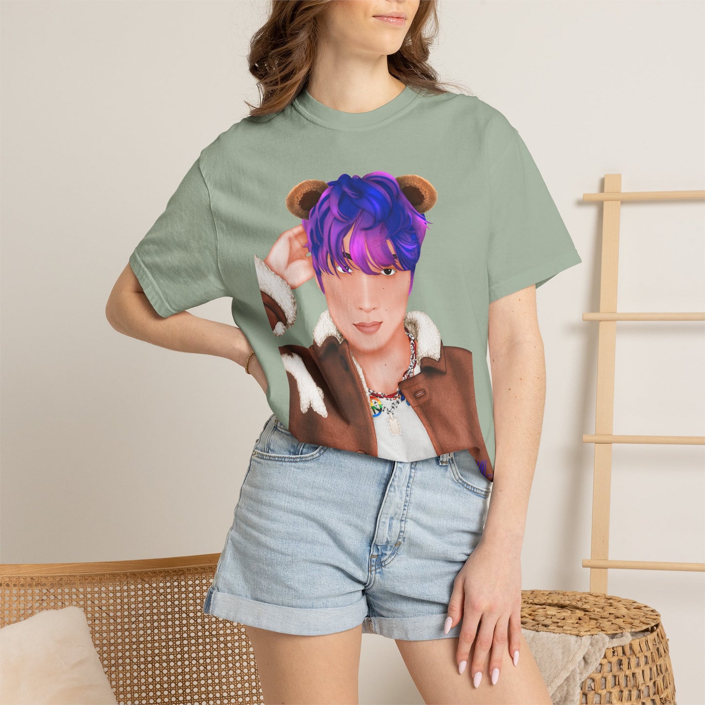 Haechan fan art T-Shirt PNG Teddy bear version