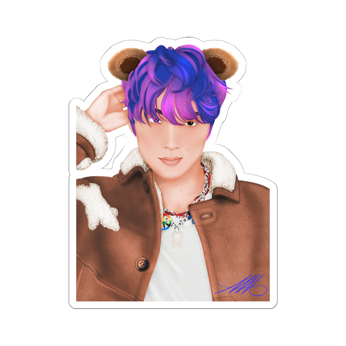Haechan Kiss-Cut Vinyl Sticker "Teddy Bear" version