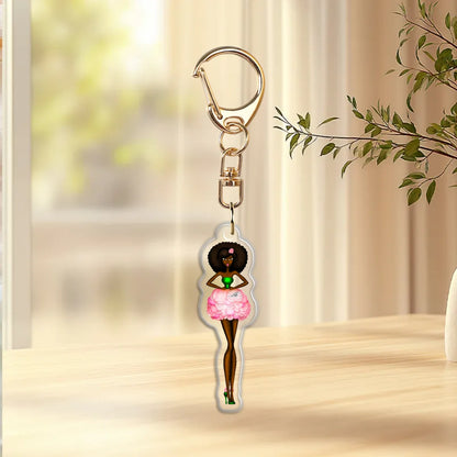 Petal Cocktail Dress Epoxy Keychain