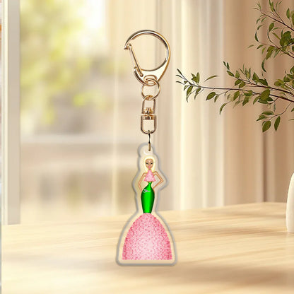 Mermaid Petal Gown Epoxy Keychain