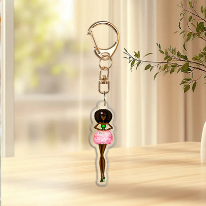 Petal Cocktail Dress Epoxy Keychain