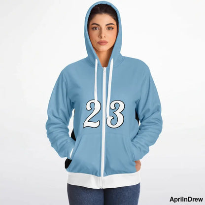 Zip Up Hoodie with Fleece Lining Microfleece Ziphoodie - AOP