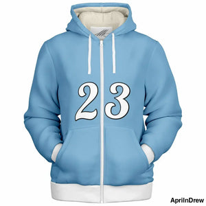 Zip Up Hoodie with Fleece Lining XS Microfleece Ziphoodie - AOP
