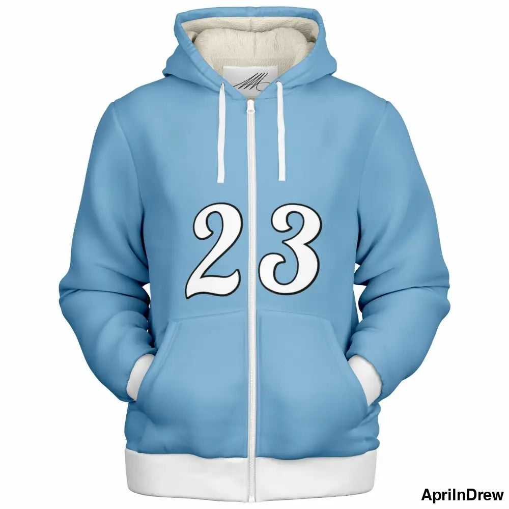Zip Up Hoodie with Fleece Lining XS Microfleece Ziphoodie - AOP